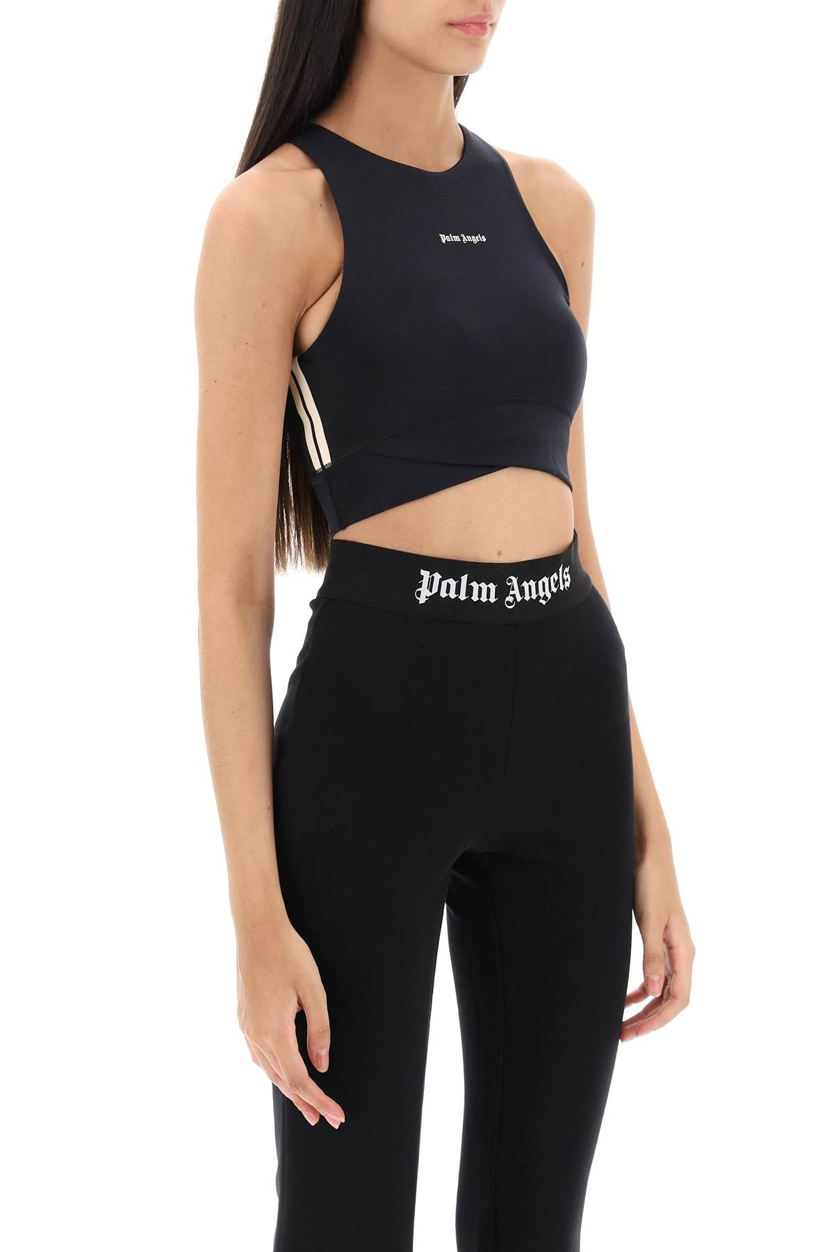 Palm angels cropped top with side bands-1