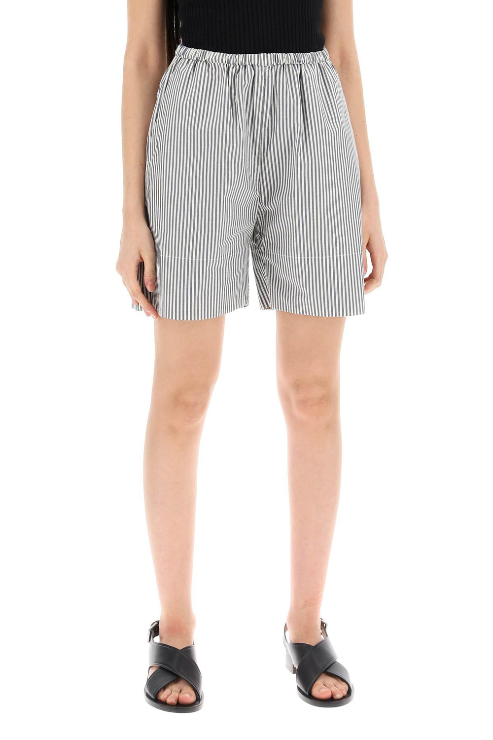 "striped siona organic cotton shorts"-1