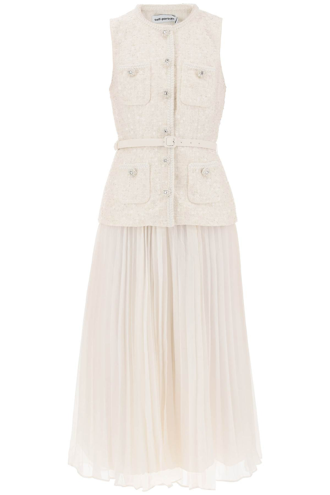 midi peplum dress with pleated skirt-0