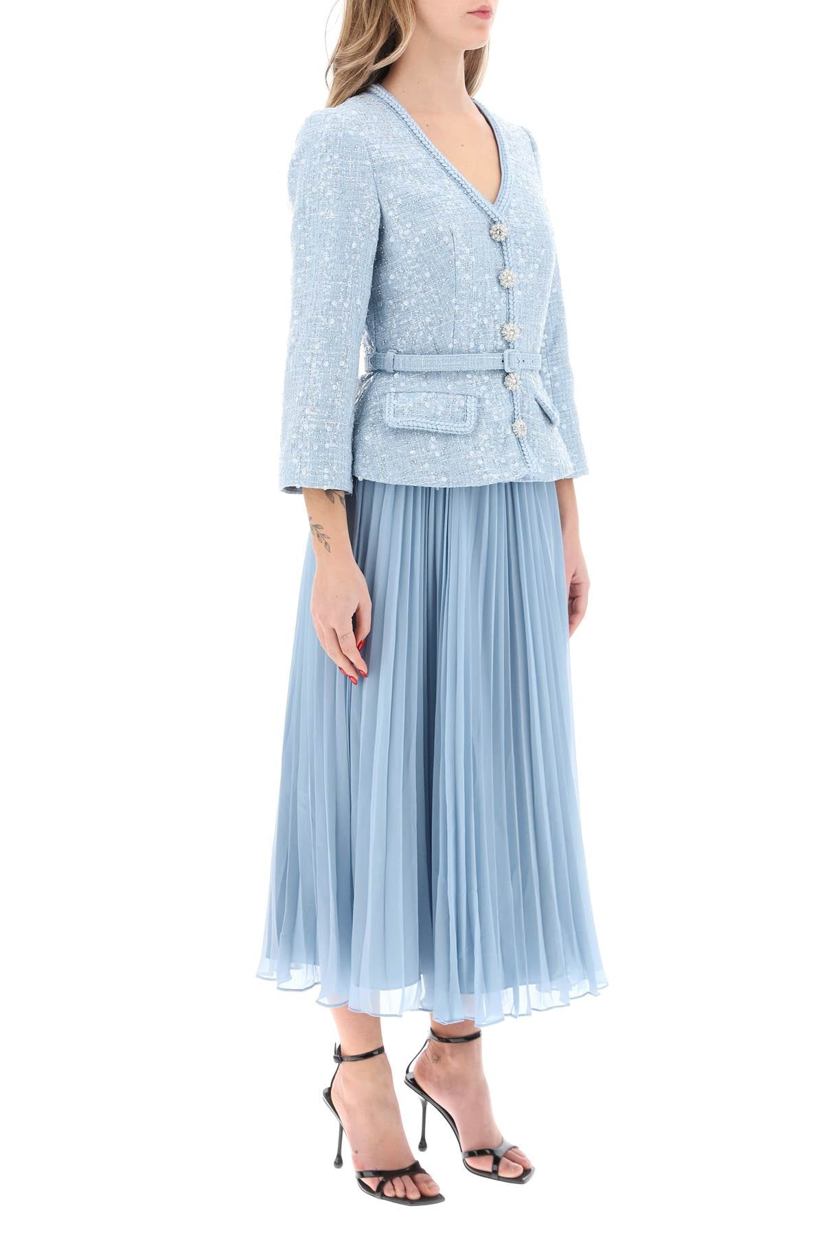 midi dress with pleated skirt-1