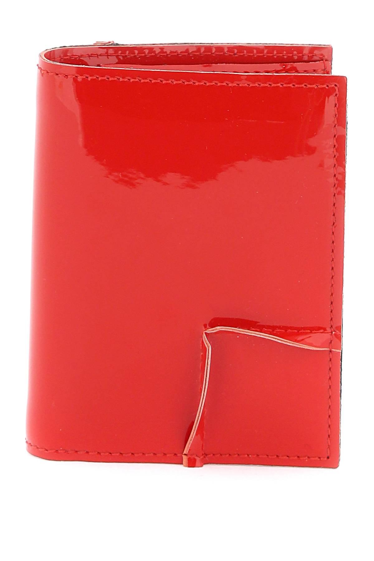 Comme des garcons wallet bifold patent leather wallet in-0