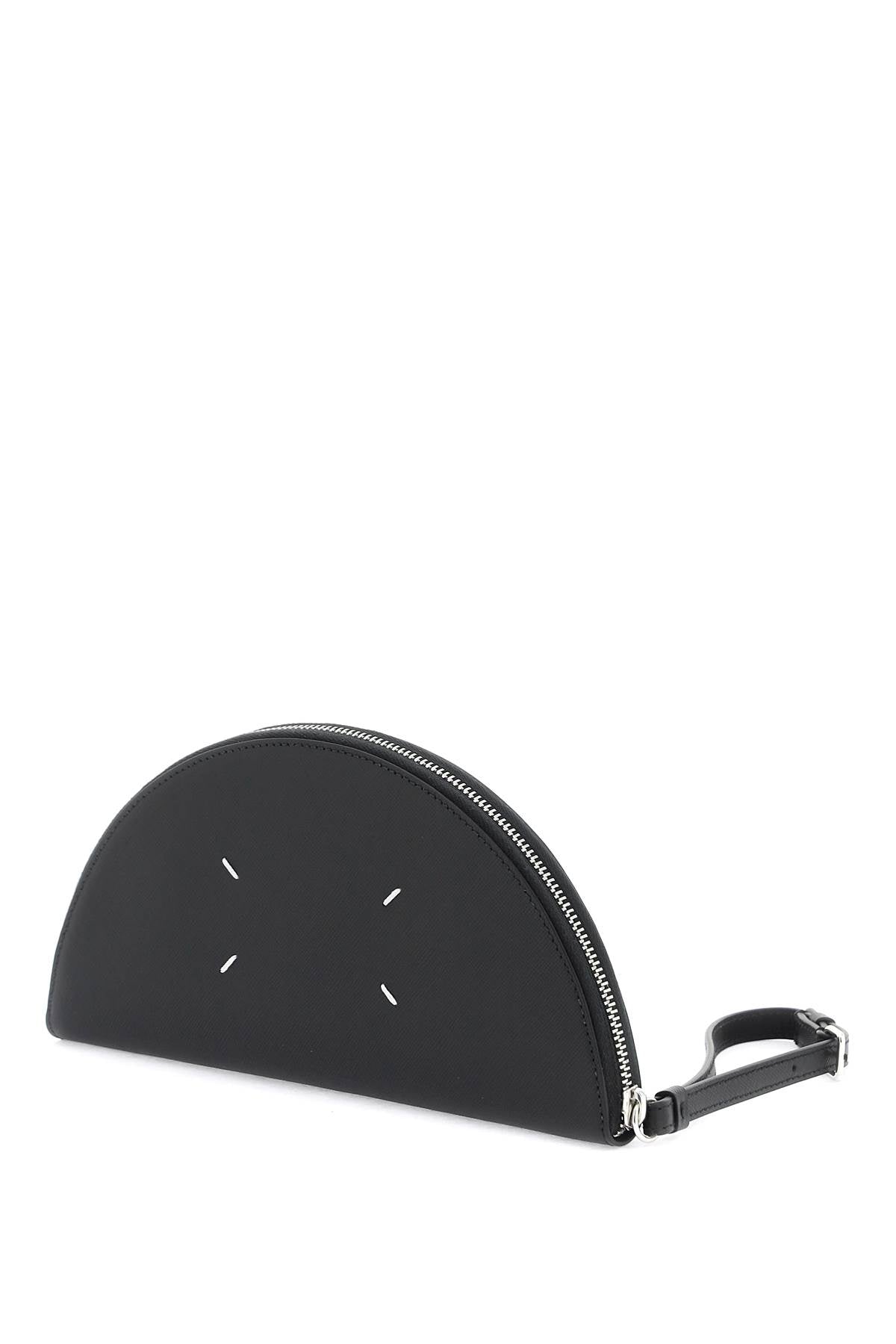 Maison margiela saffiano leather pouch with wrist handle.-1