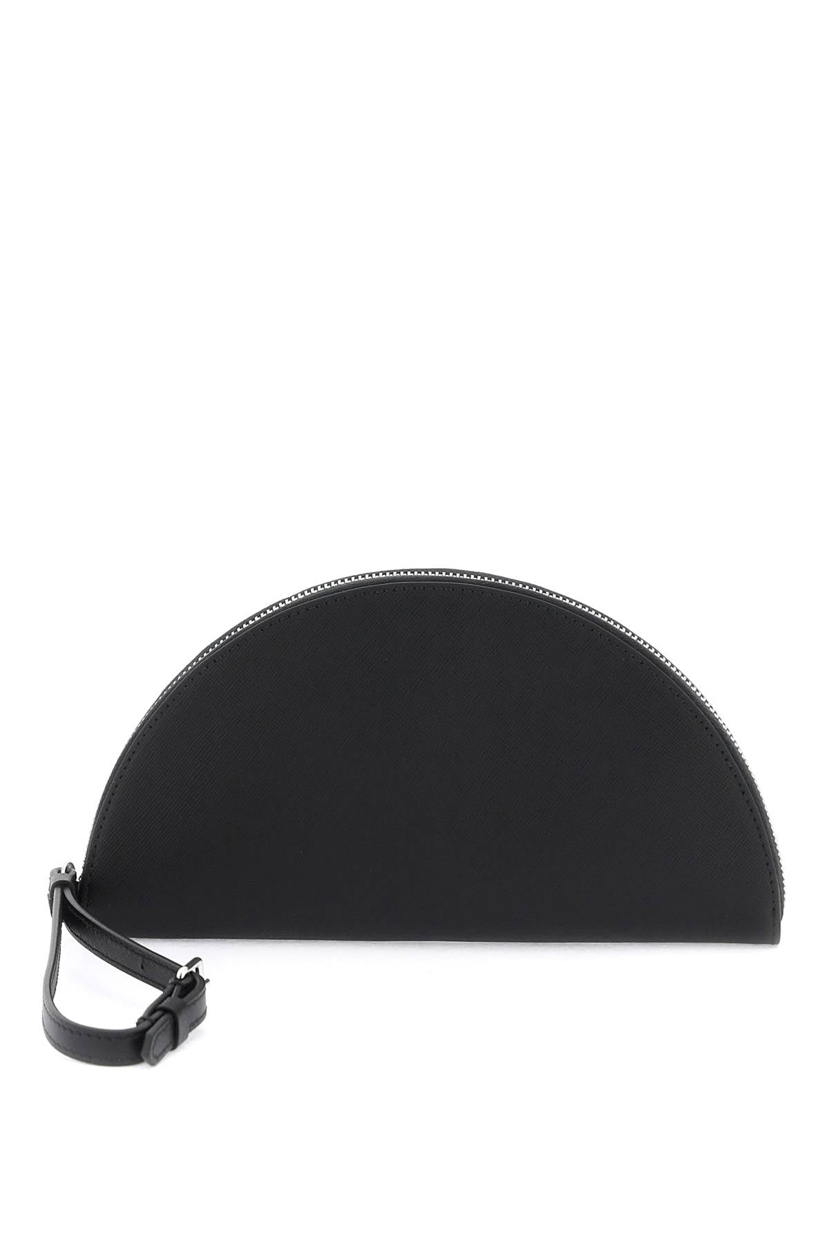 Maison margiela saffiano leather pouch with wrist handle.-0
