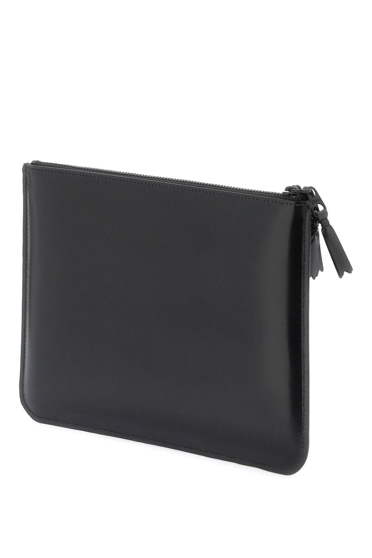Comme des garcons wallet brushed leather multi-zip pouch with-1