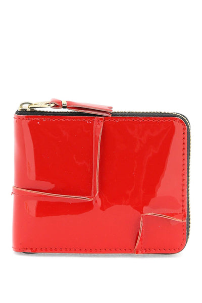 Comme des garcons wallet zip around patent leather wallet with zipper-0