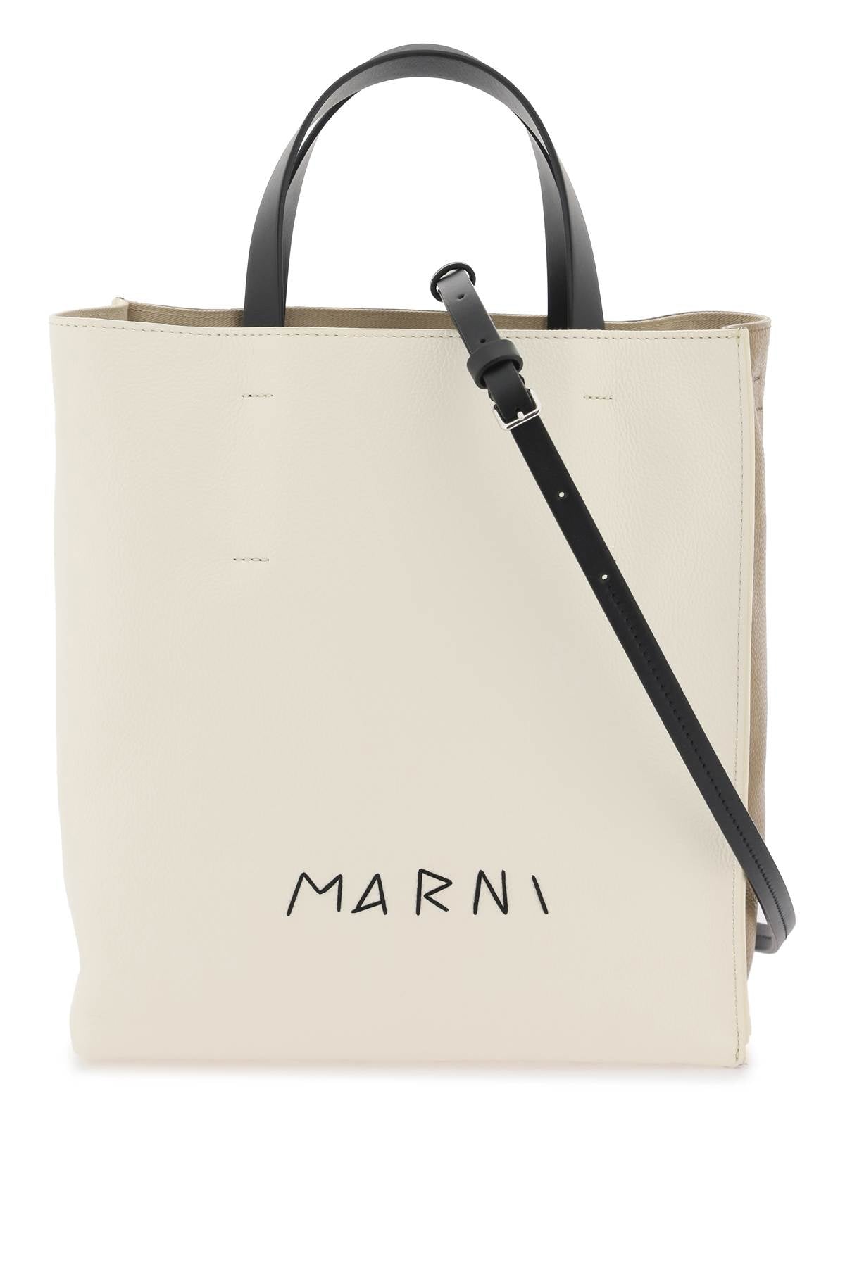 Marni leather museum tote bag-0