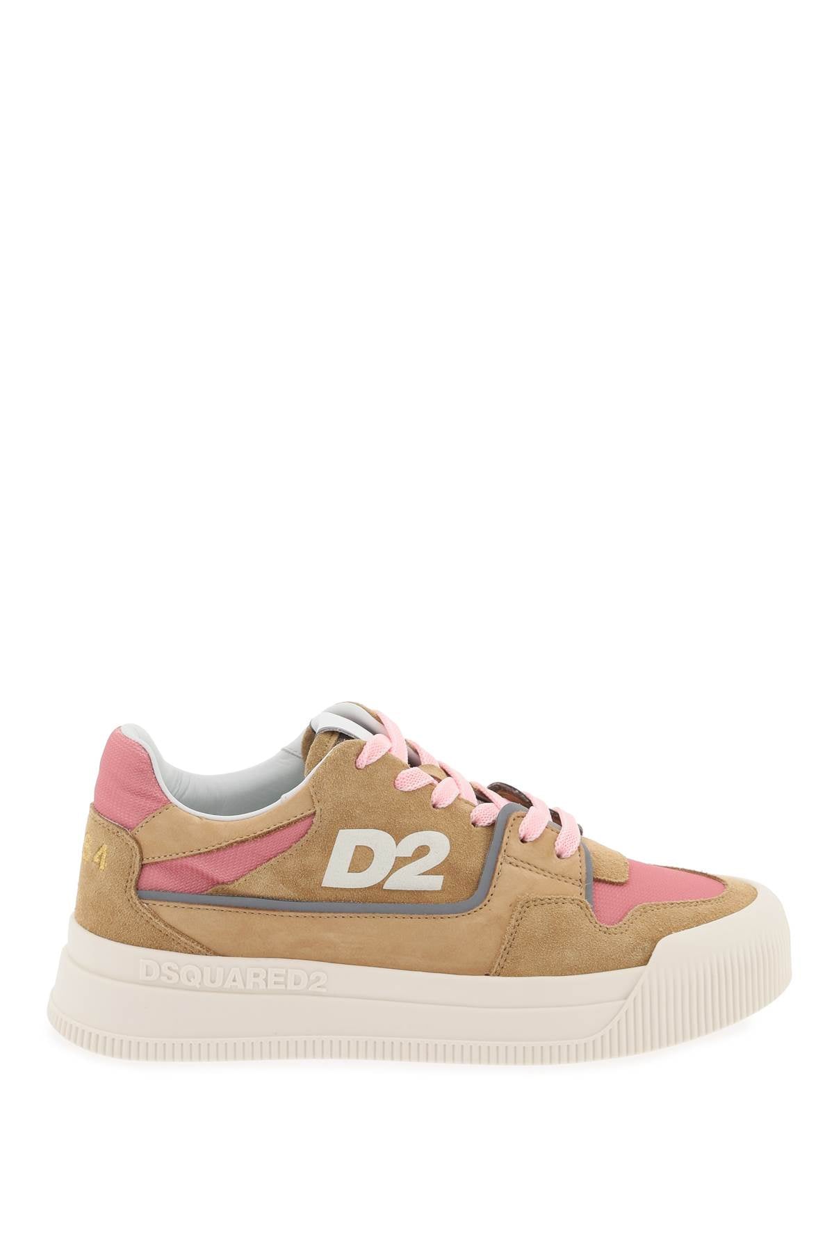 Dsquared2 suede new jersey sneakers in leather-0