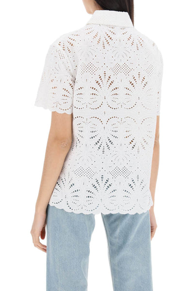 short-sleeved sangallo lace shirt-2