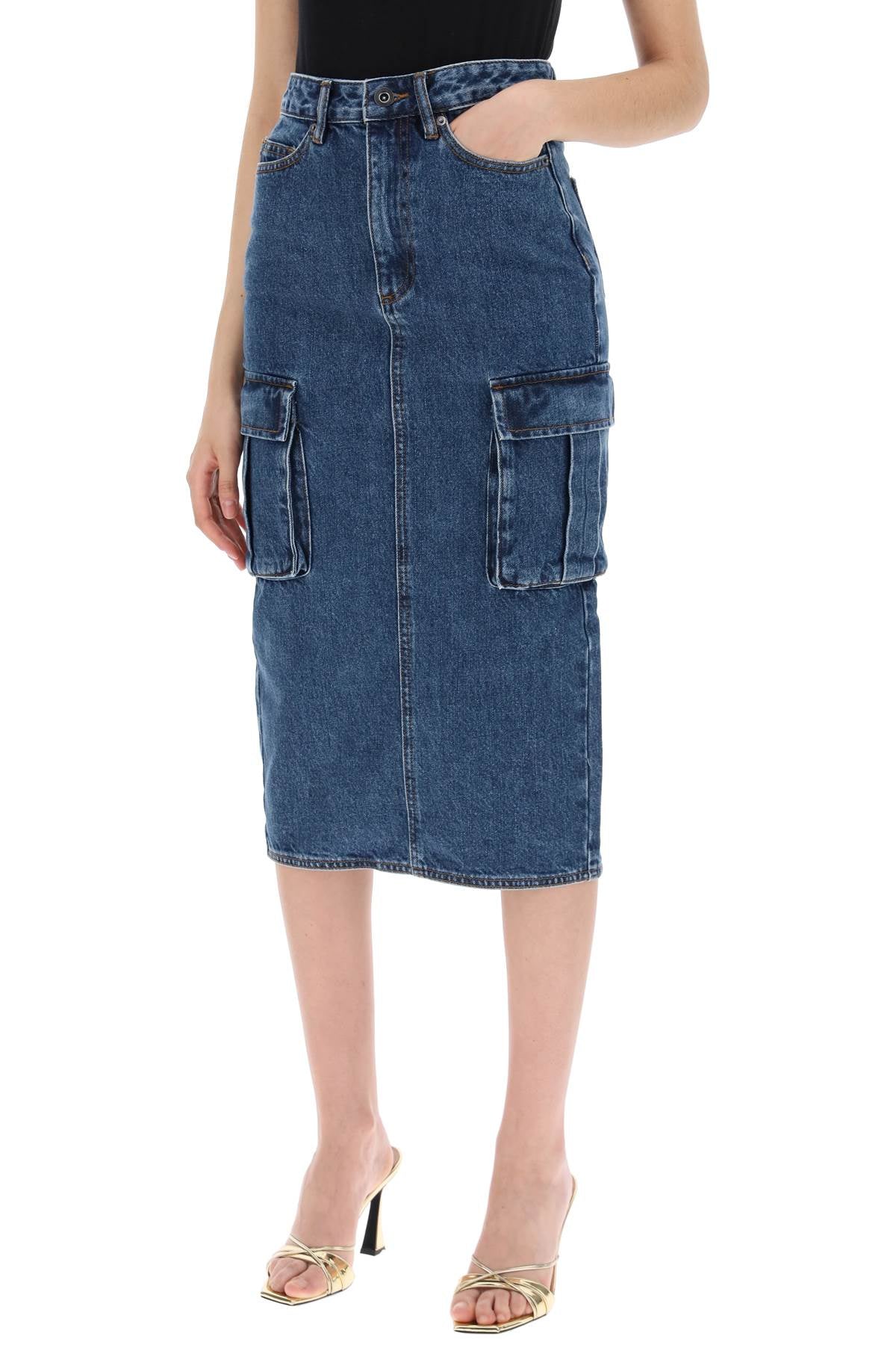 women's midi cargo skirt-3