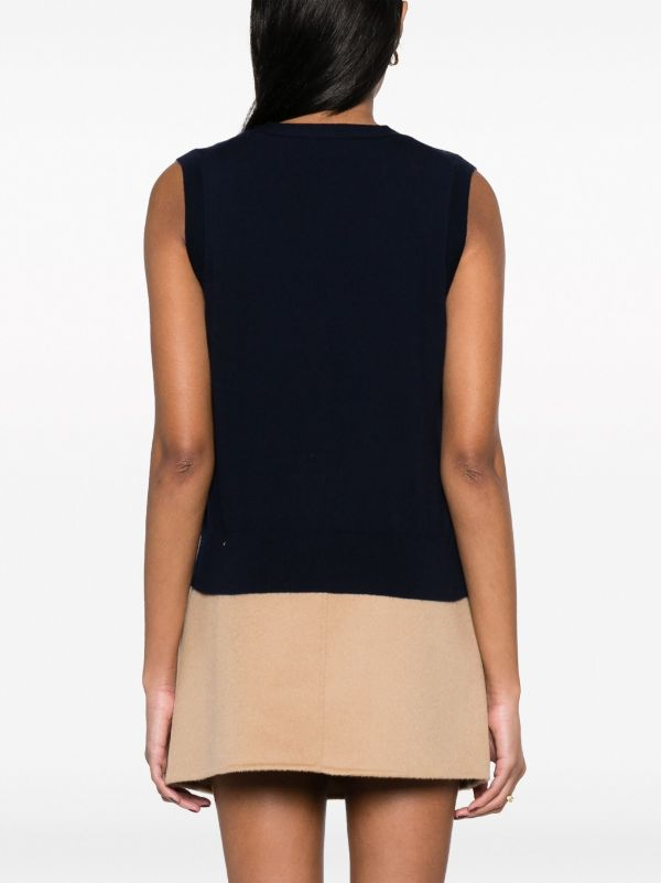 V-neck fine-knit vest-10
