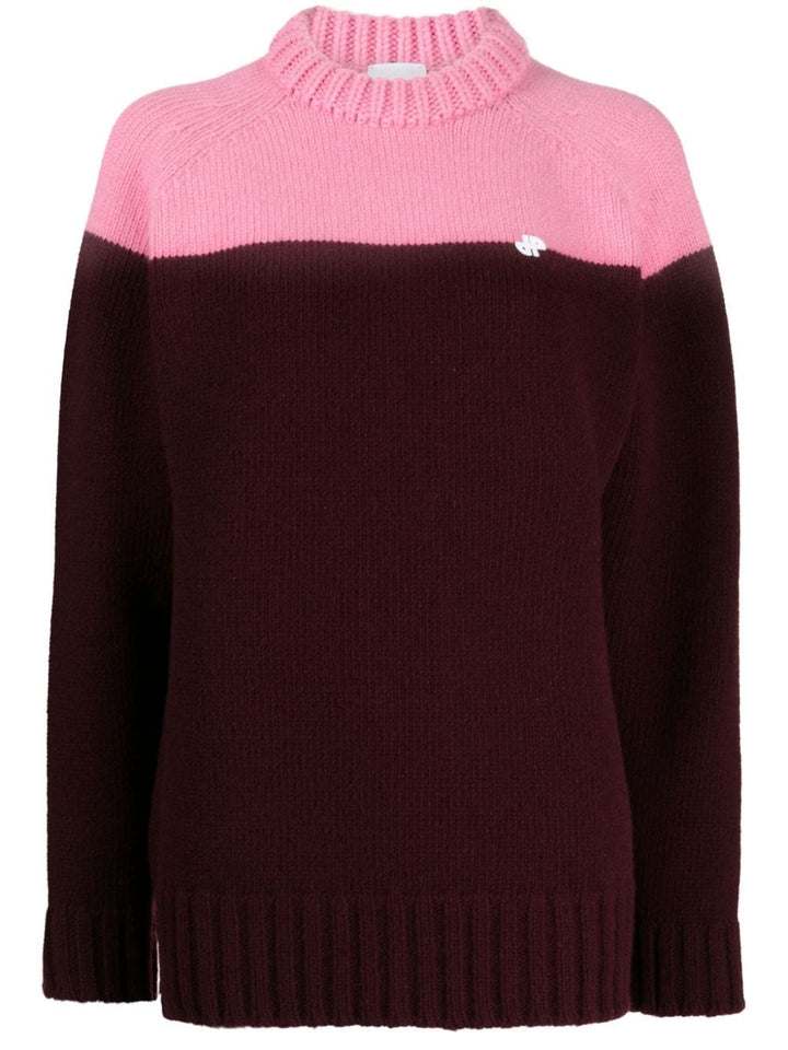 PATOU merino-blend colour-block jumper-0