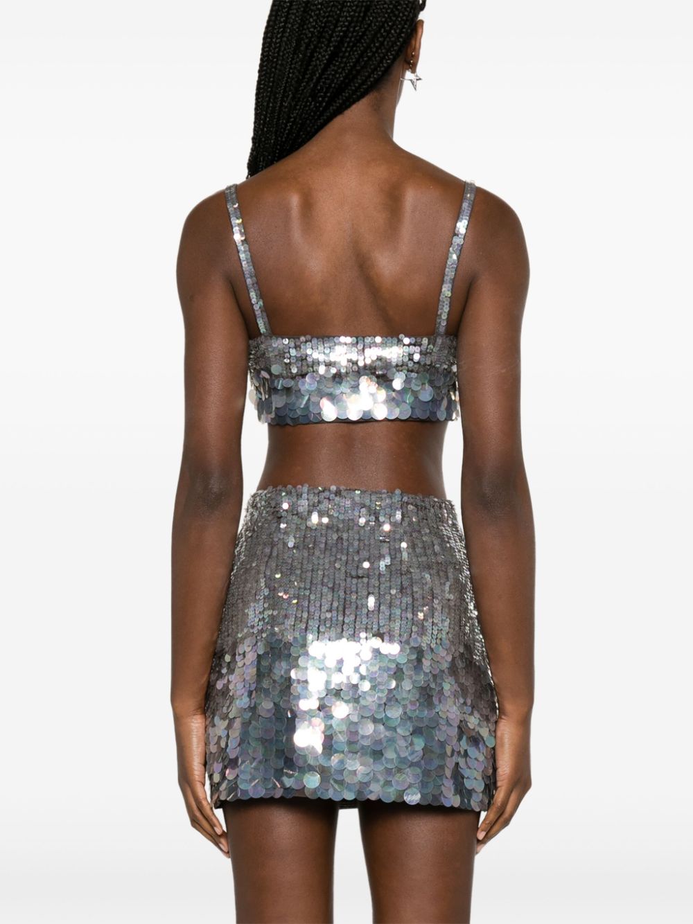 iridescent sequin cropped top-13
