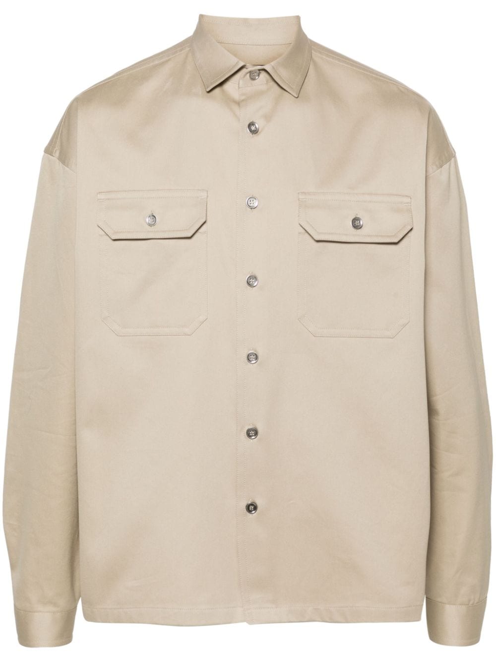 twill-weave cotton shirt-0