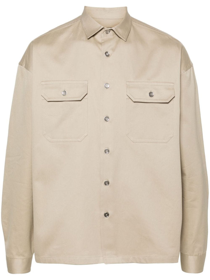 twill-weave cotton shirt-0
