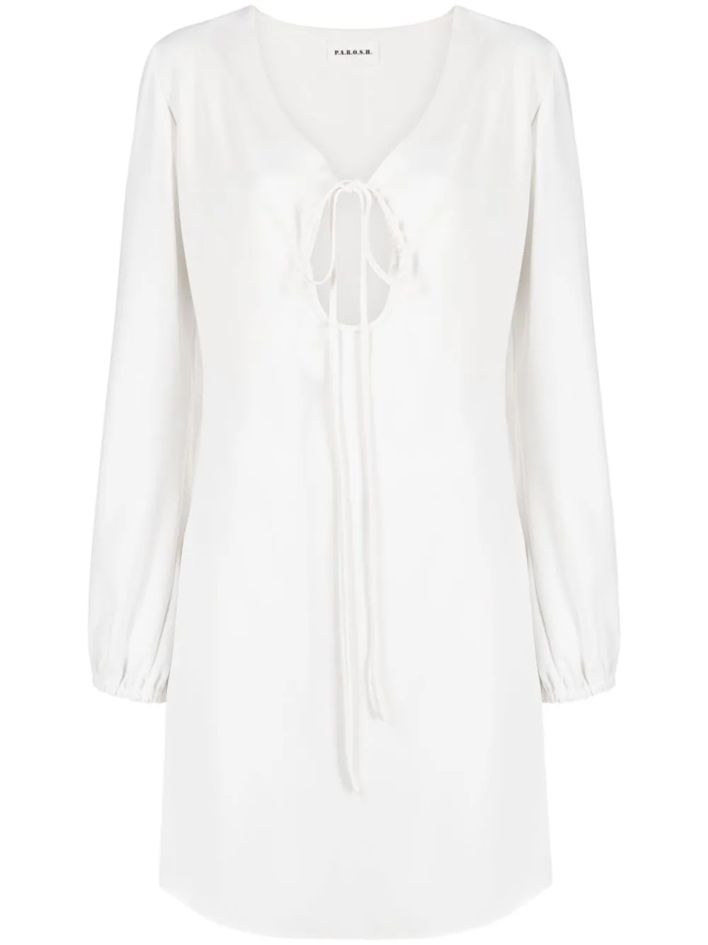 PAROSH Abito V-neck keyhole dress-0