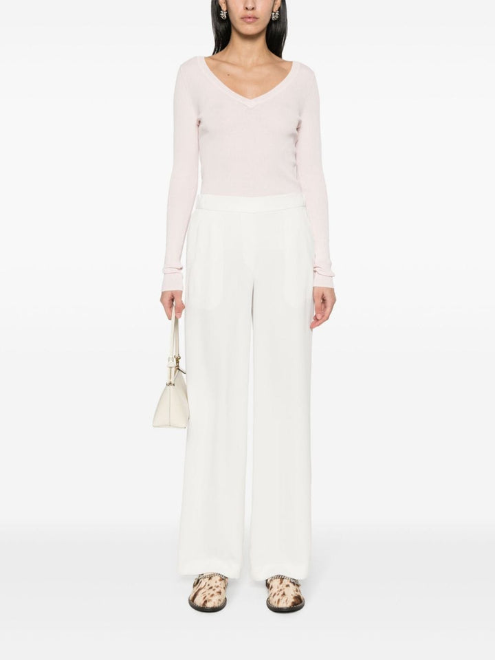 V-neck ribbed-knit top-11