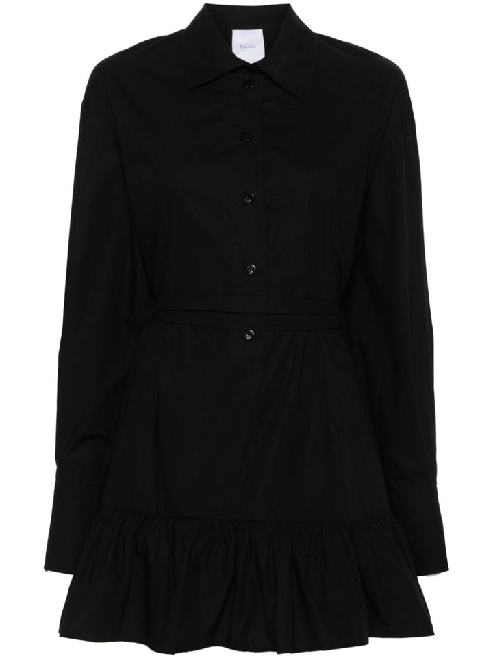 ruffled mini shirt dress-1