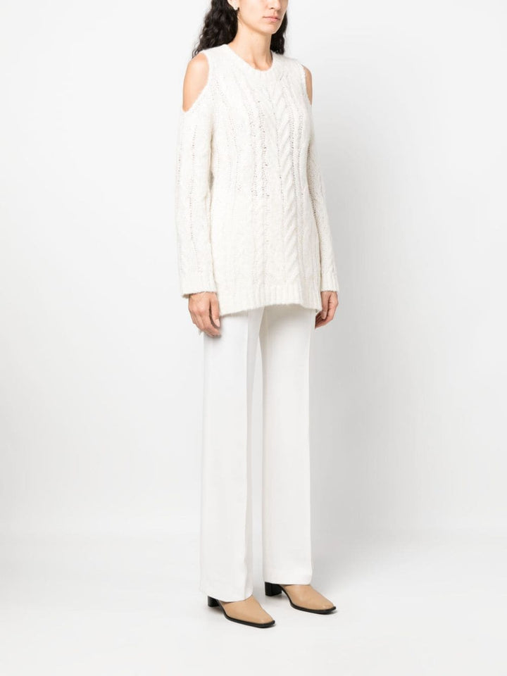 PAROSH off-shoulder crochet jumper-3
