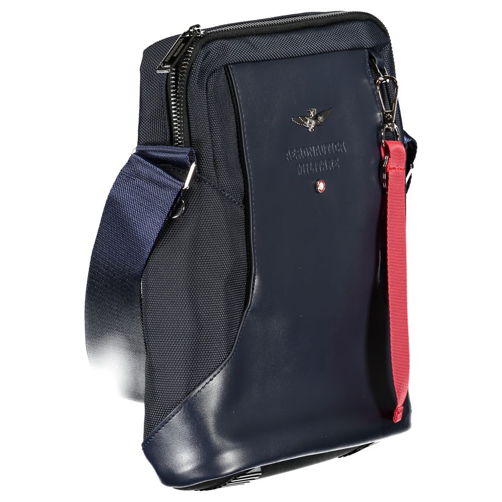 Aeronautica Militare Sleek Blue Shoulder Bag with Practical Compartments