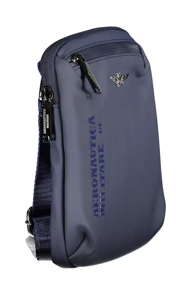 Aeronautica Militare Sleek Blue Shoulder Bag with Contrasting Details