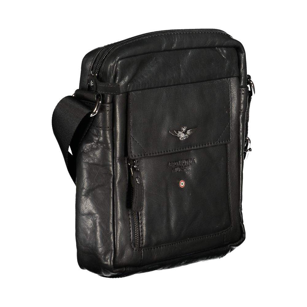 Aeronautica Militare Elevated Elegance Black Shoulder Bag