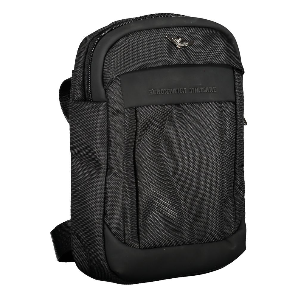Aeronautica Militare Exclusive Black Shoulder Bag with Contrasting Details