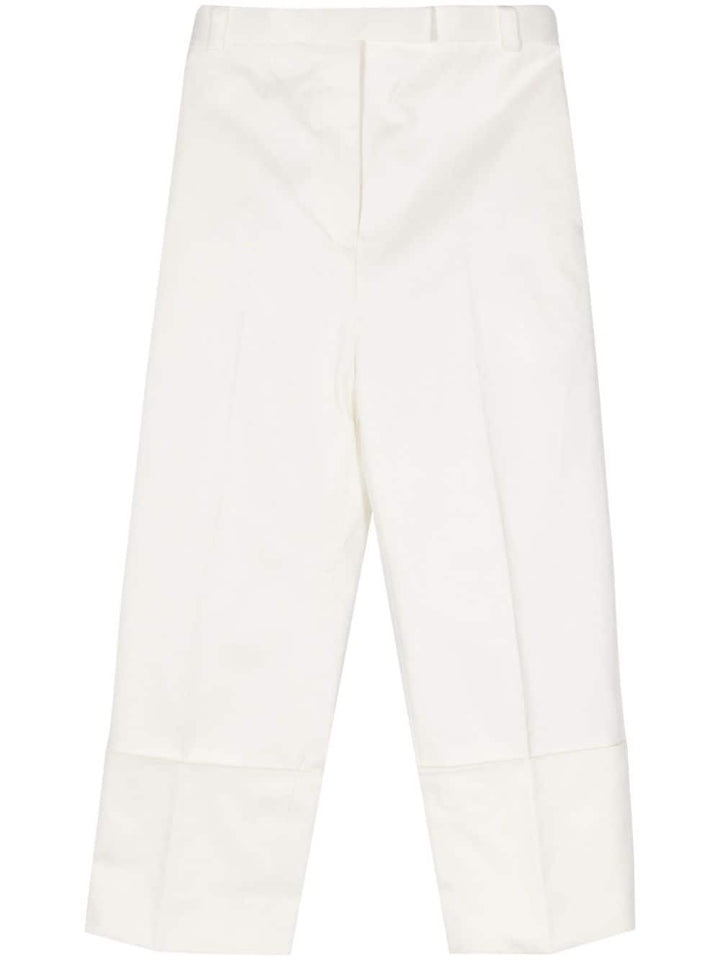 pressed-crease tapered trousers-0