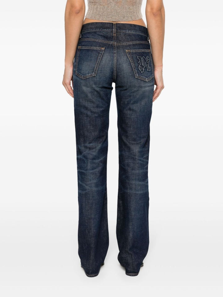 logo-embroidered straight-leg jeans-2