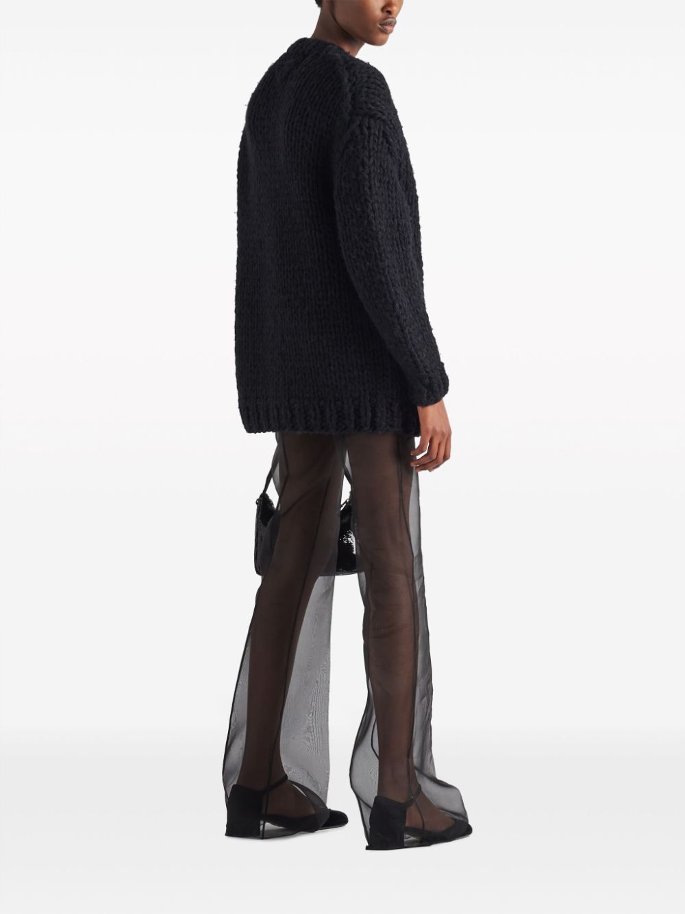 semi-sheer flared trousers-2