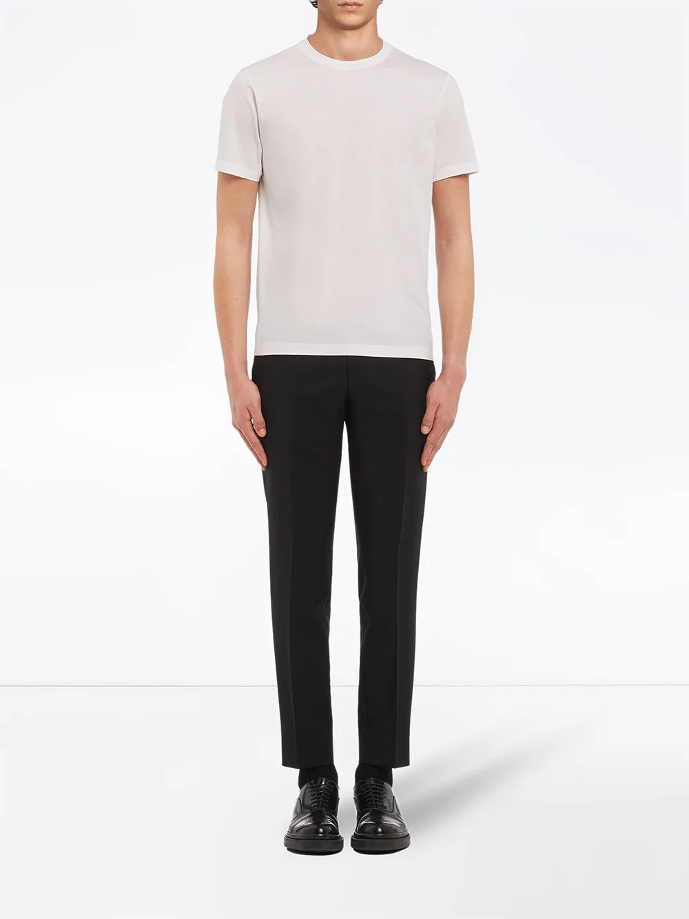 PRADA classic fitted t-shirt white-5