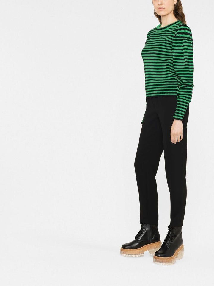 PAROSH cropped elasticated leggings-3