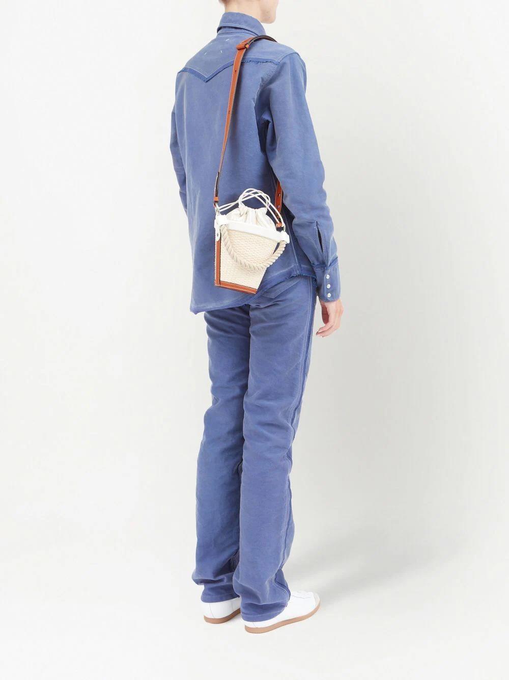 MAISON MARGIELA Fire Bucket woven-raffia shoulder bag-2