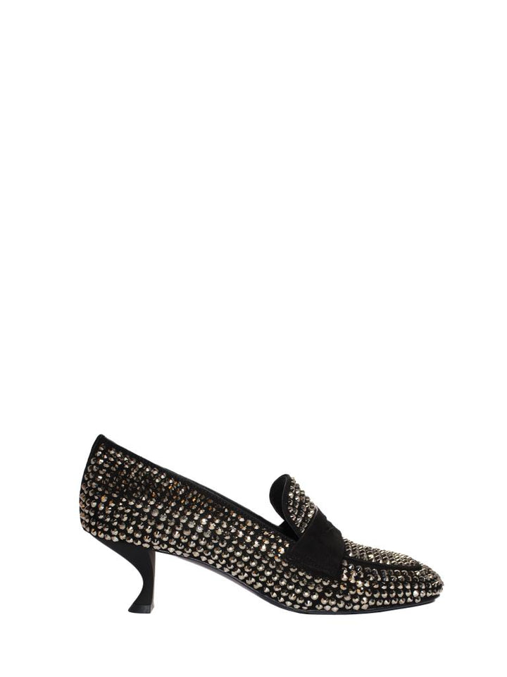 heeled loafers crystal black-0