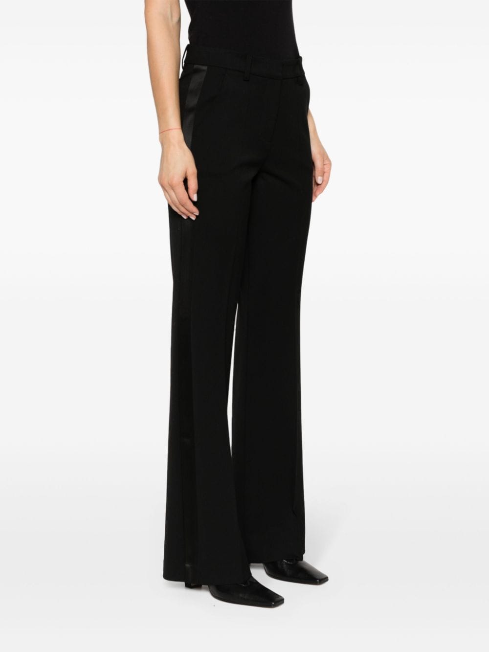side-stripe flared trousers-4