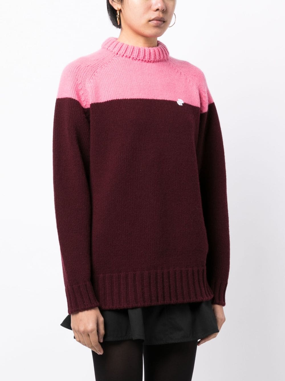 PATOU merino-blend colour-block jumper-4