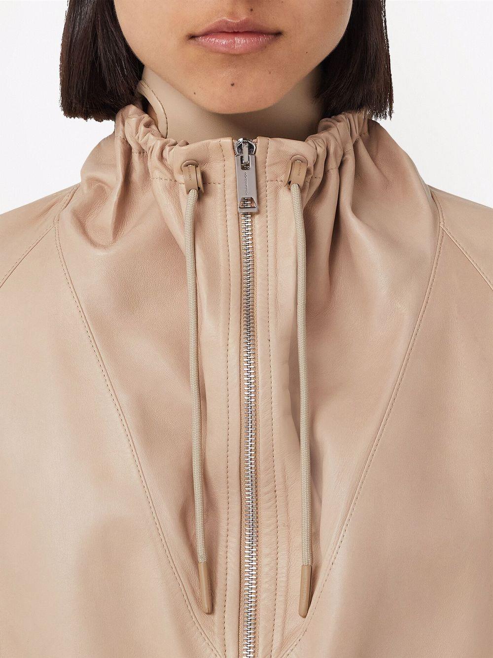 BURBERRY cropped leather jacket-4