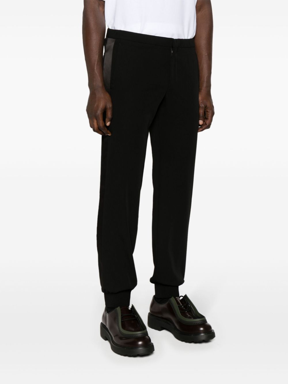 drawstring-waist tapered trousers-3