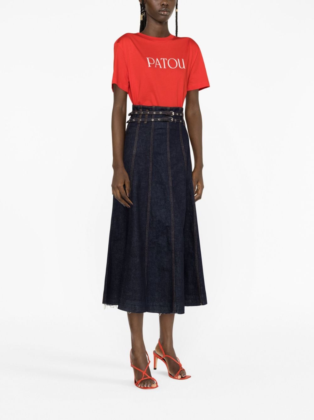 PATOU logo-print organic cotton T-shirt-23