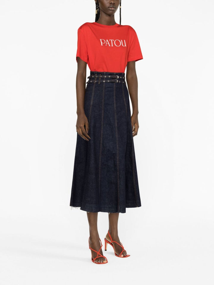PATOU logo-print organic cotton T-shirt-23