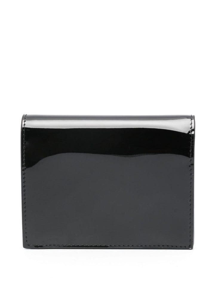 logo-plaque high-shine finish leather wallet-1