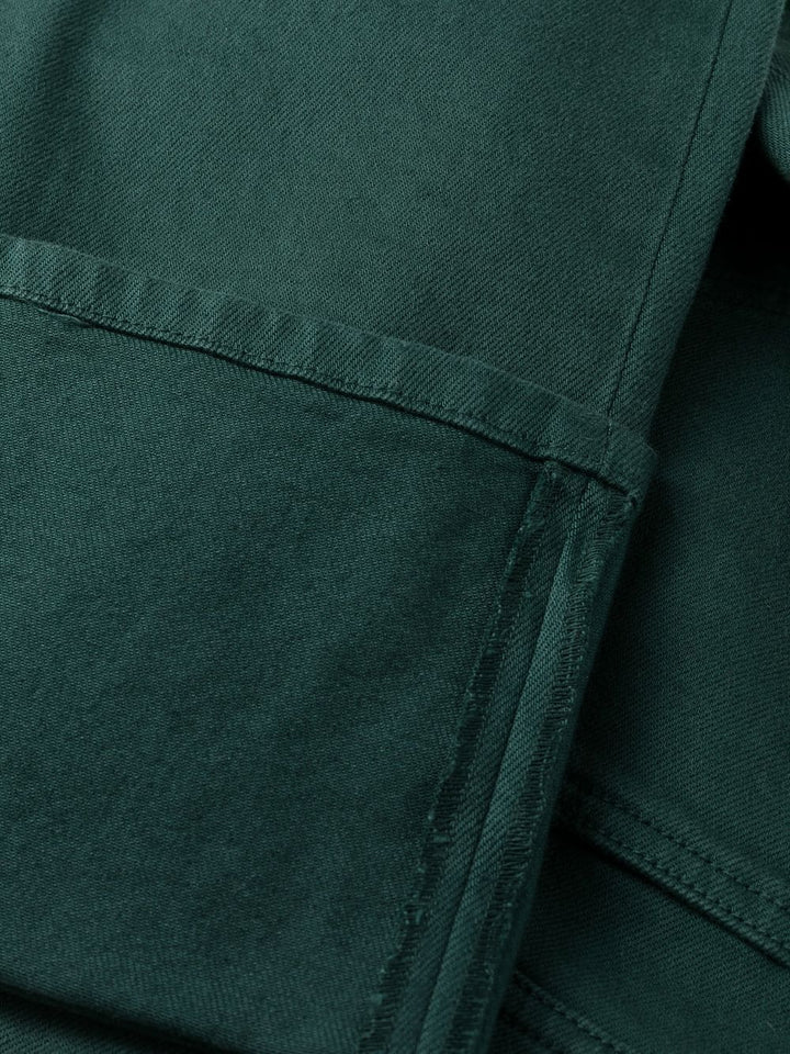 PAROSH turn-up cuffs straight-leg jeans-5