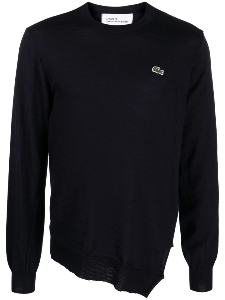 x Lacoste logo-patch wool jumper-1