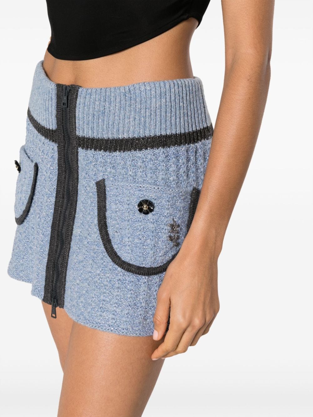 floral-embroidery knitted miniskirt-4