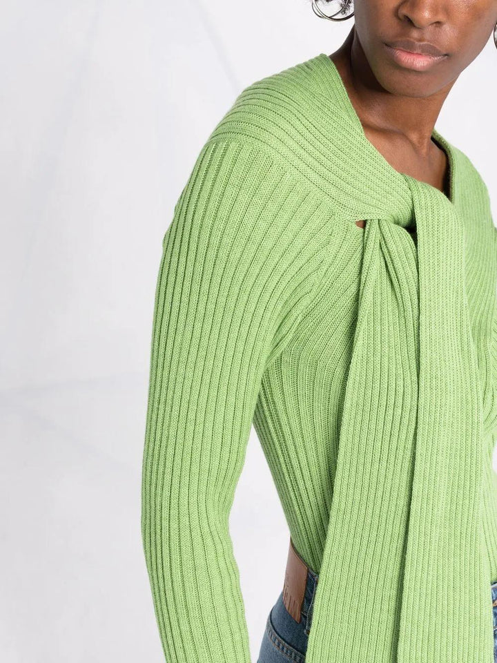 MSGM ribbed-knit knot-detail top-5