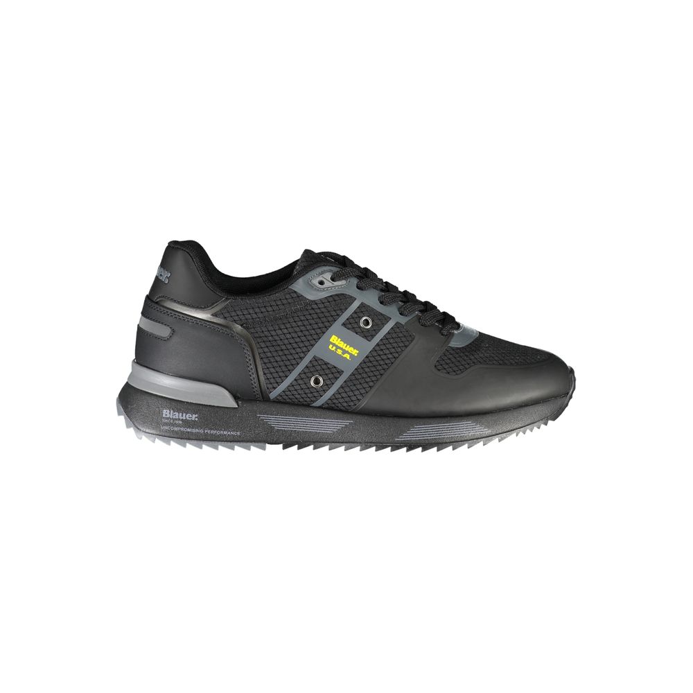 Blauer Sleek Black Sneakers with Contrast Accents