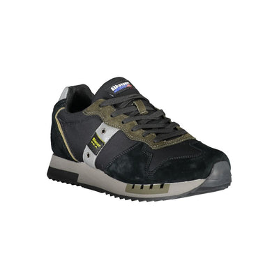Blauer Sleek Black Sports Sneakers with Contrast Accents