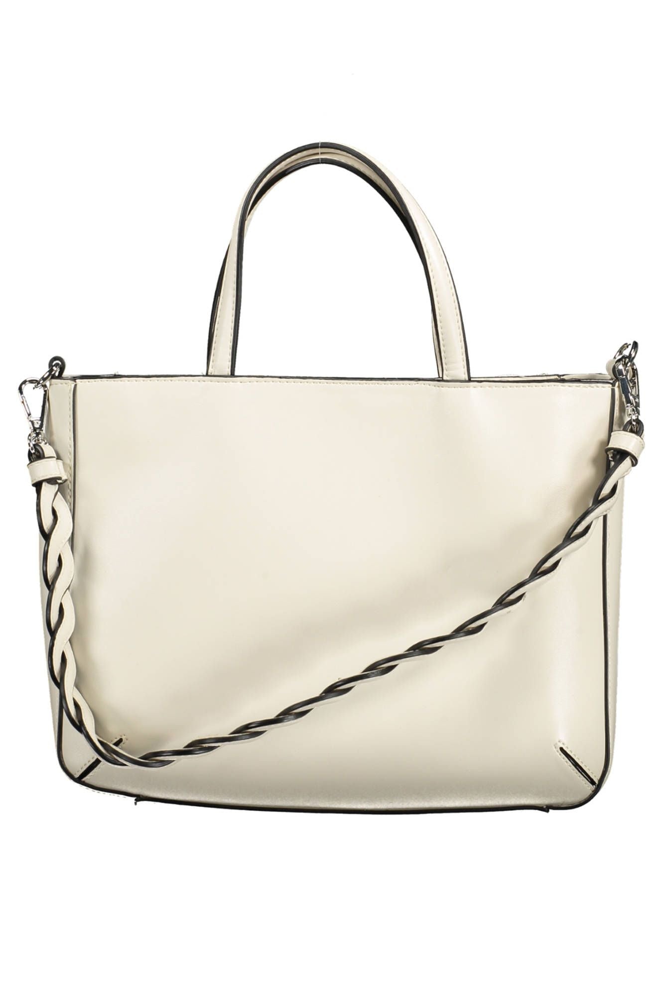 Byblos Elegant White Contrast Detail Handbag