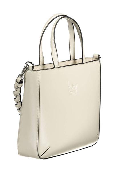 Byblos Elegant White Contrast Detail Handbag