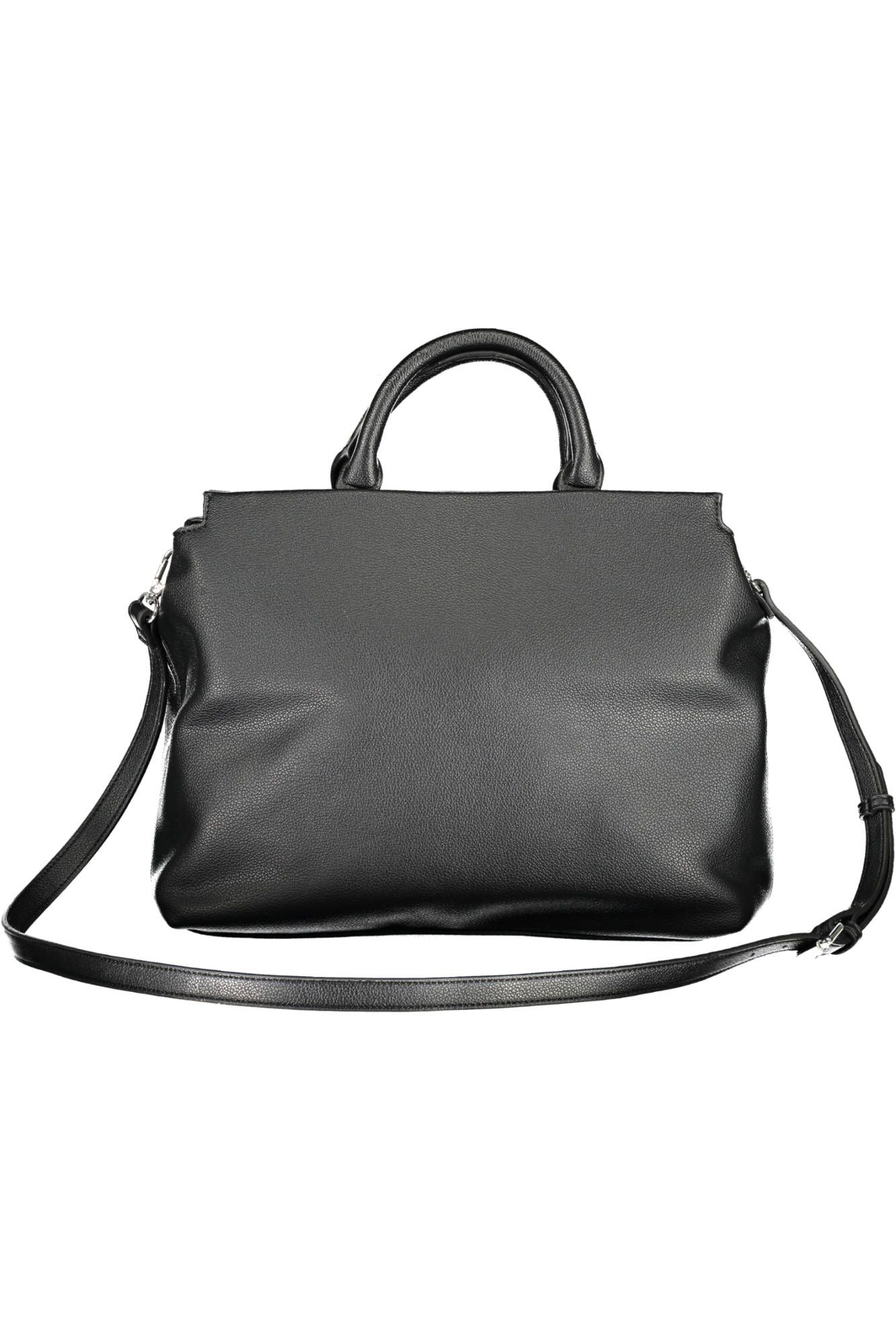 Byblos Elegant Two-Handle Black Handbag with Contrasting Details