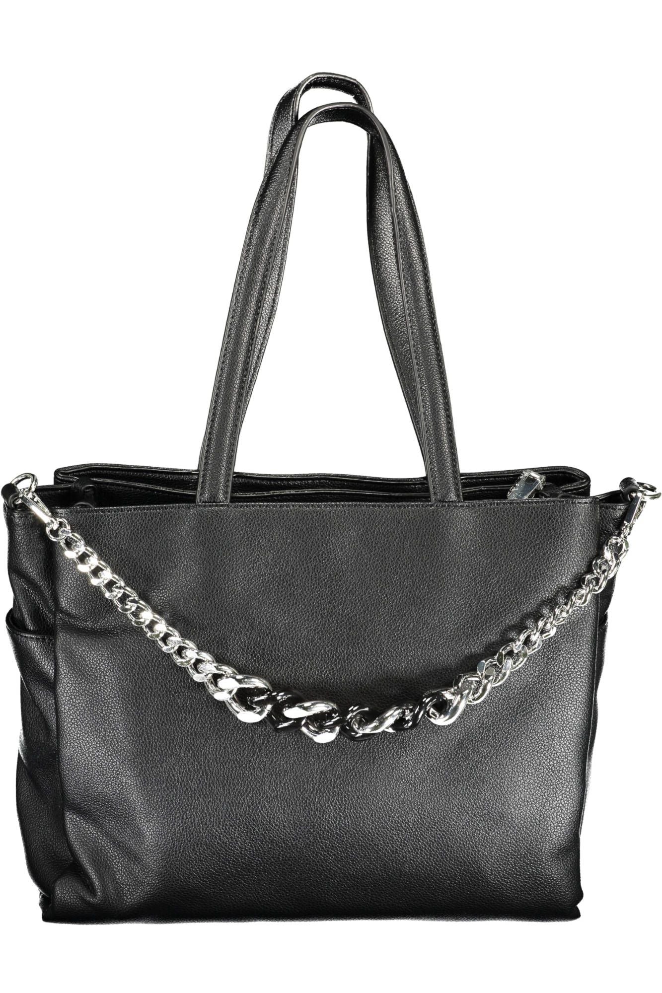 Byblos Elegant Black Chain-Strap Handbag